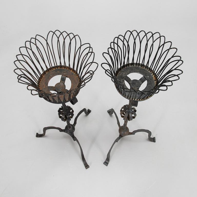 A pair of flower stands, mid 20th century.