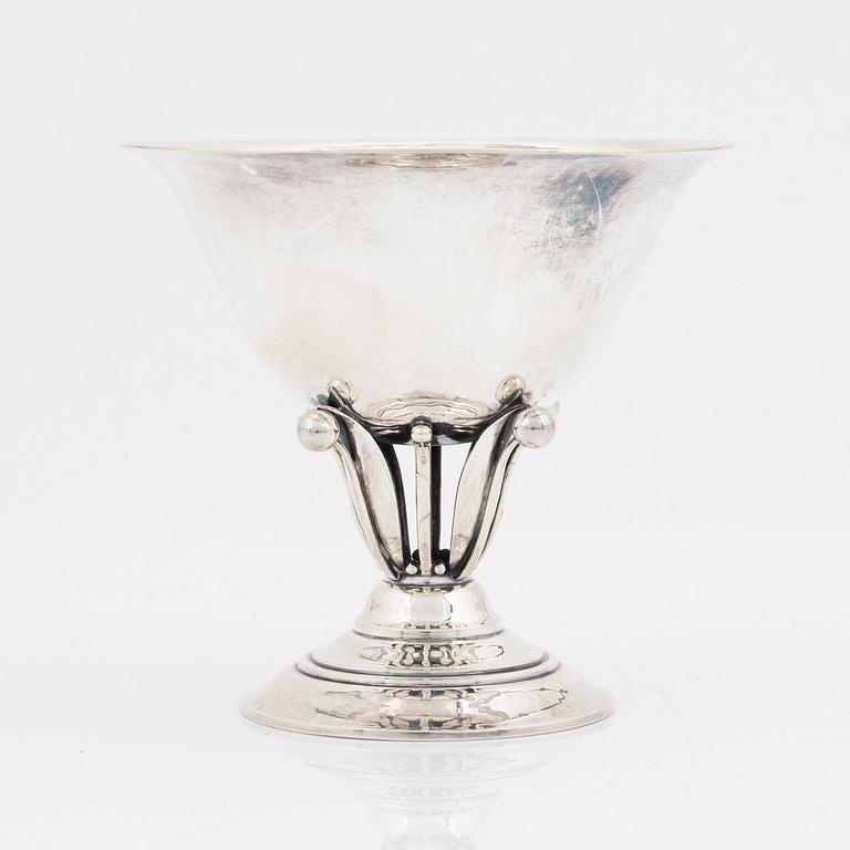 Johan Rohde, a sterling silver bowl on a stem, model 17A, Firma Georg Jensen, Denmark, post 1945.