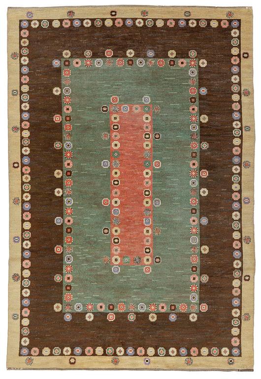 Märta Måås-Fjetterström, matta, "Tusenskönan" ("Bellis"), flossa, ca 300 x 205 cm, signerad AB MMF.