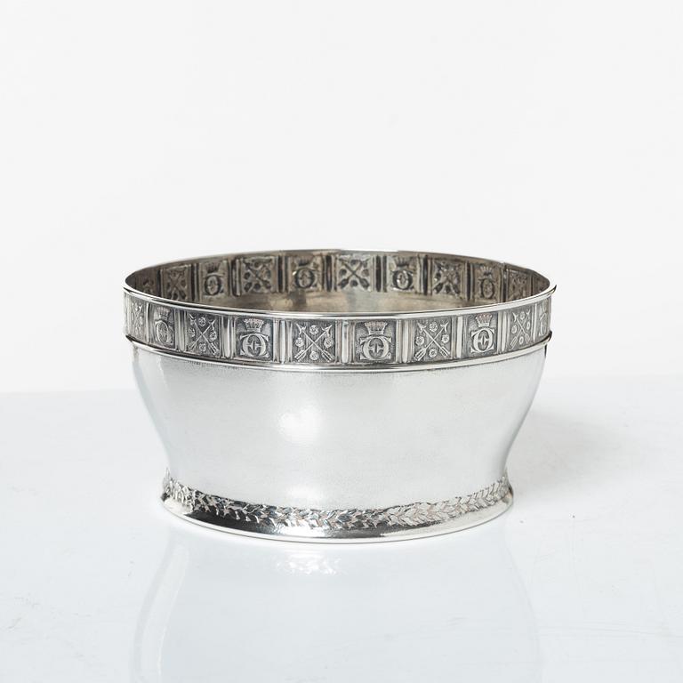 Prins Eugen, skål, silver, firma C.G. Hallberg, Stockholm 1905.