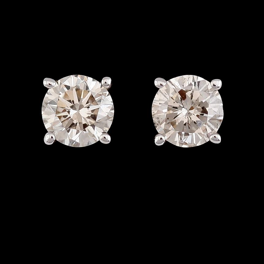 ÖRHÄNGEN, 14K vitguld, briljantslipade diamanter tot ca 0.50 ct.