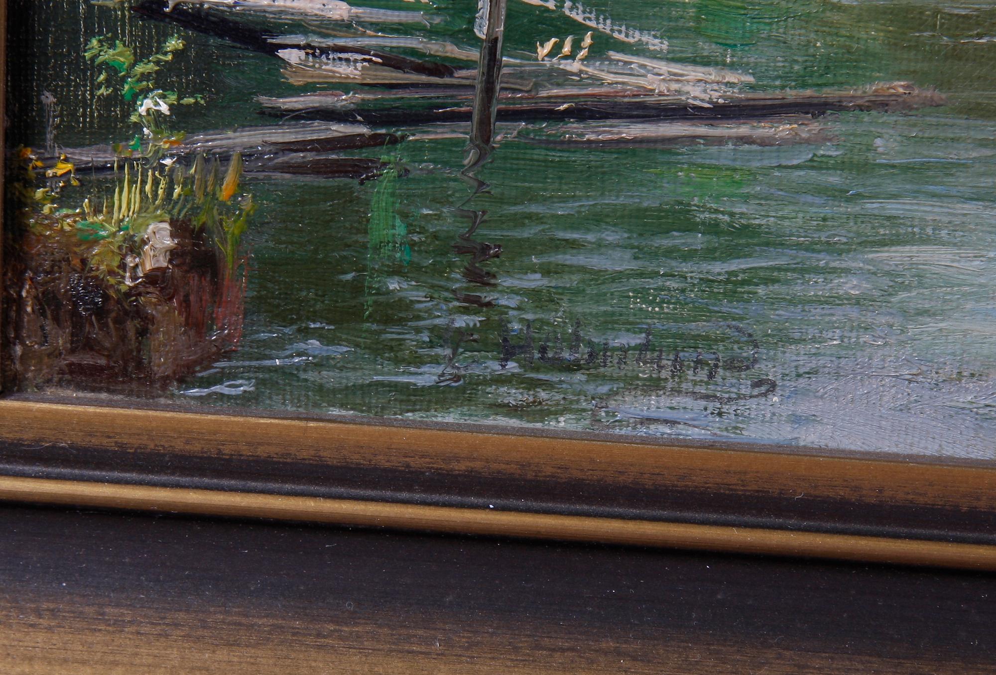 OKÄND KONSTNÄR, olja på duk, bär otydlig sign.