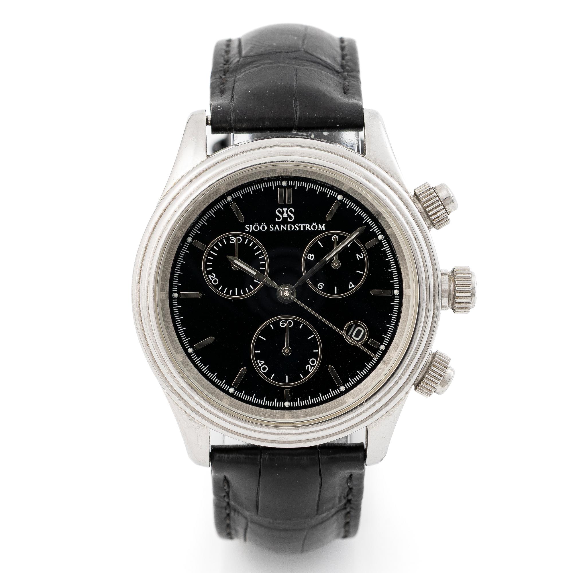 Sjöö Sandström, Lady Chronograph, wristwatch, 35.5 mm.