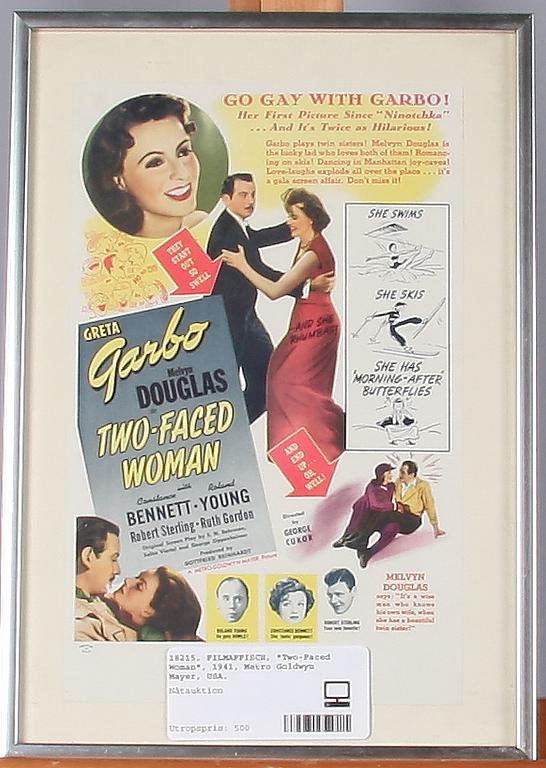 FILMAFFISCH, &quot;Two-Faced Woman&quot;, 1941, Metro Goldwyn Mayer, USA.