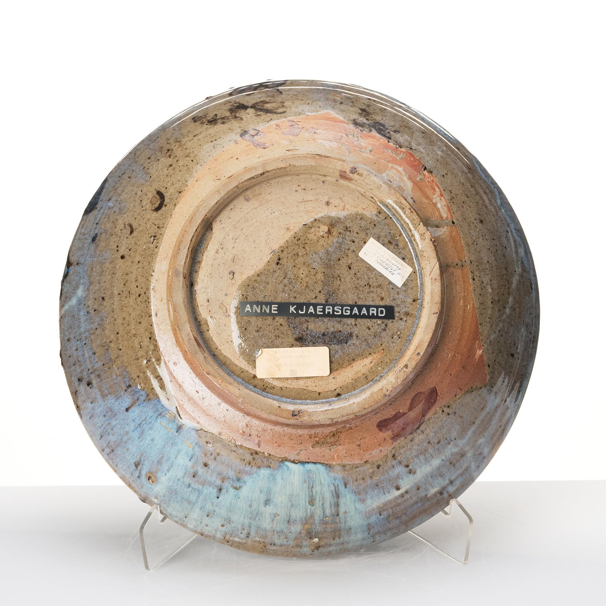 Anne Kjaersgaard, a large stoneware dish, Neuvy-Deux-Clochers, France.