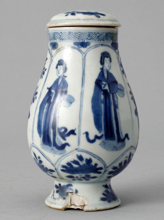 KANNA med LOCK, porslin. Qing dynastin, Kangxi (1662-1722).