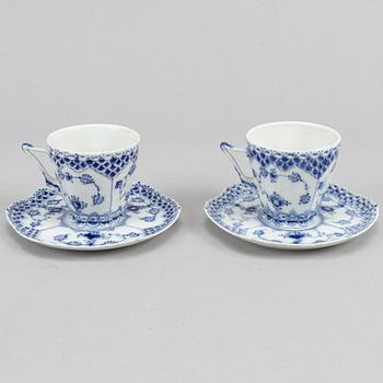 14 pieces coffe cups and saucer, Royal Copenhagen. Denmark.