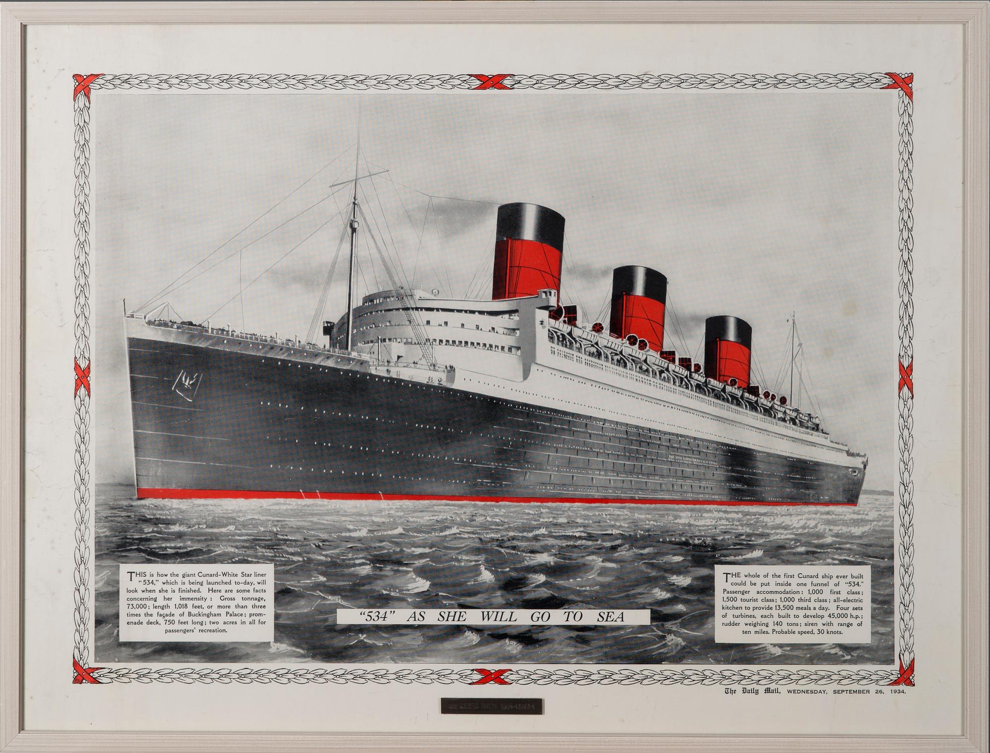 TRYCKBILD, "'534' as she will go to sea", 1900-talets mitt.