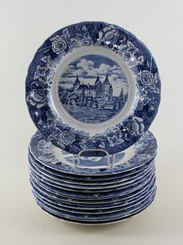 SERVISDELAR, ca 100 delar. Flintgods, "Skåne" Rörstrand.