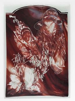 Jean Paul Raymond, glass plaque, signed and dated 92.