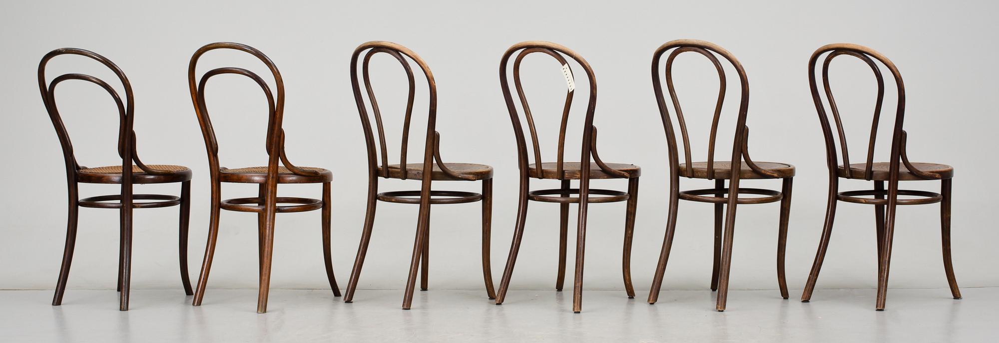 STOLAR, 6 st, Thonet, Wien, 1900-talets första hälft.