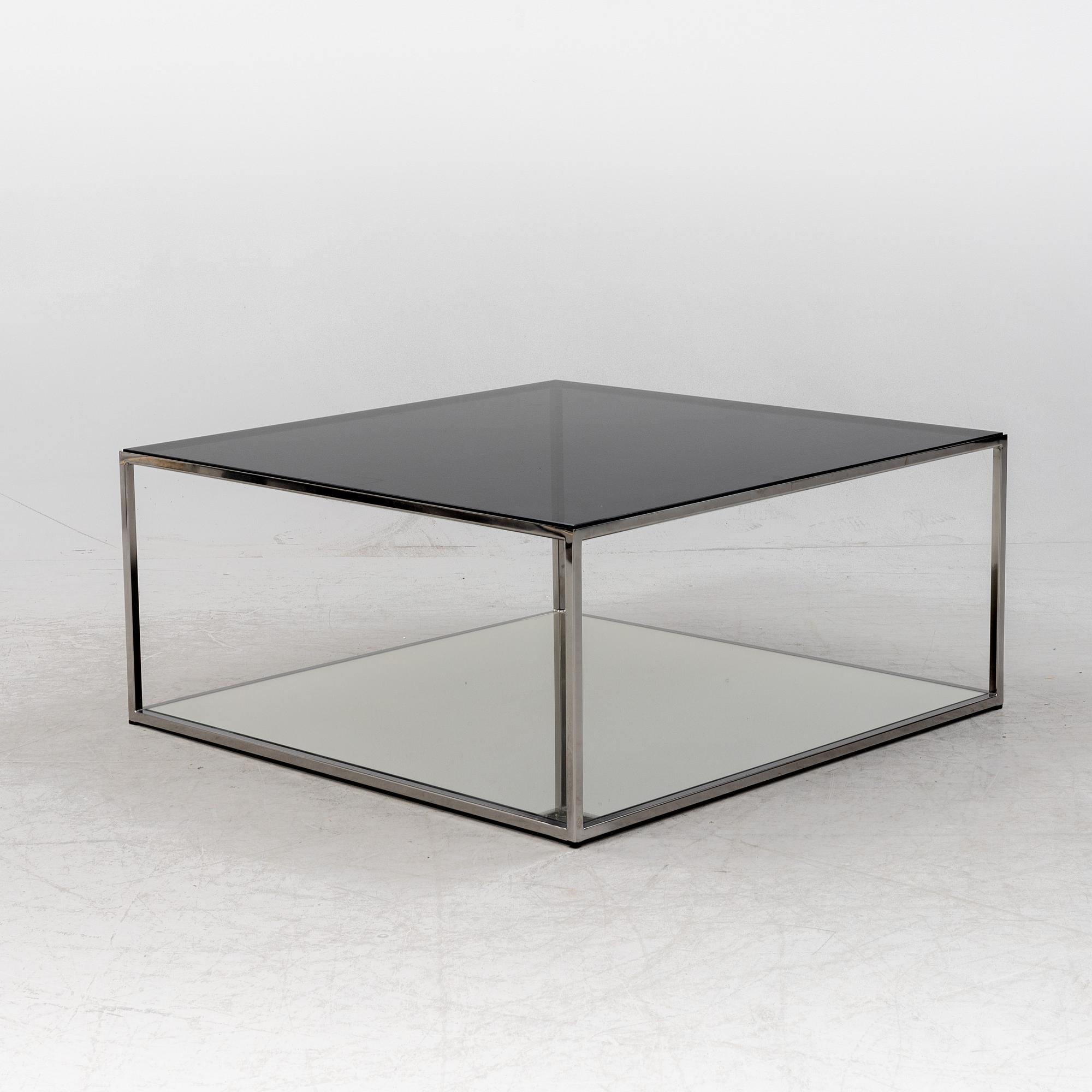 Claesson Koivisto Rune, a glass and chrome coffee table, 'Vertigo' Offecct, Sweden, 2005.