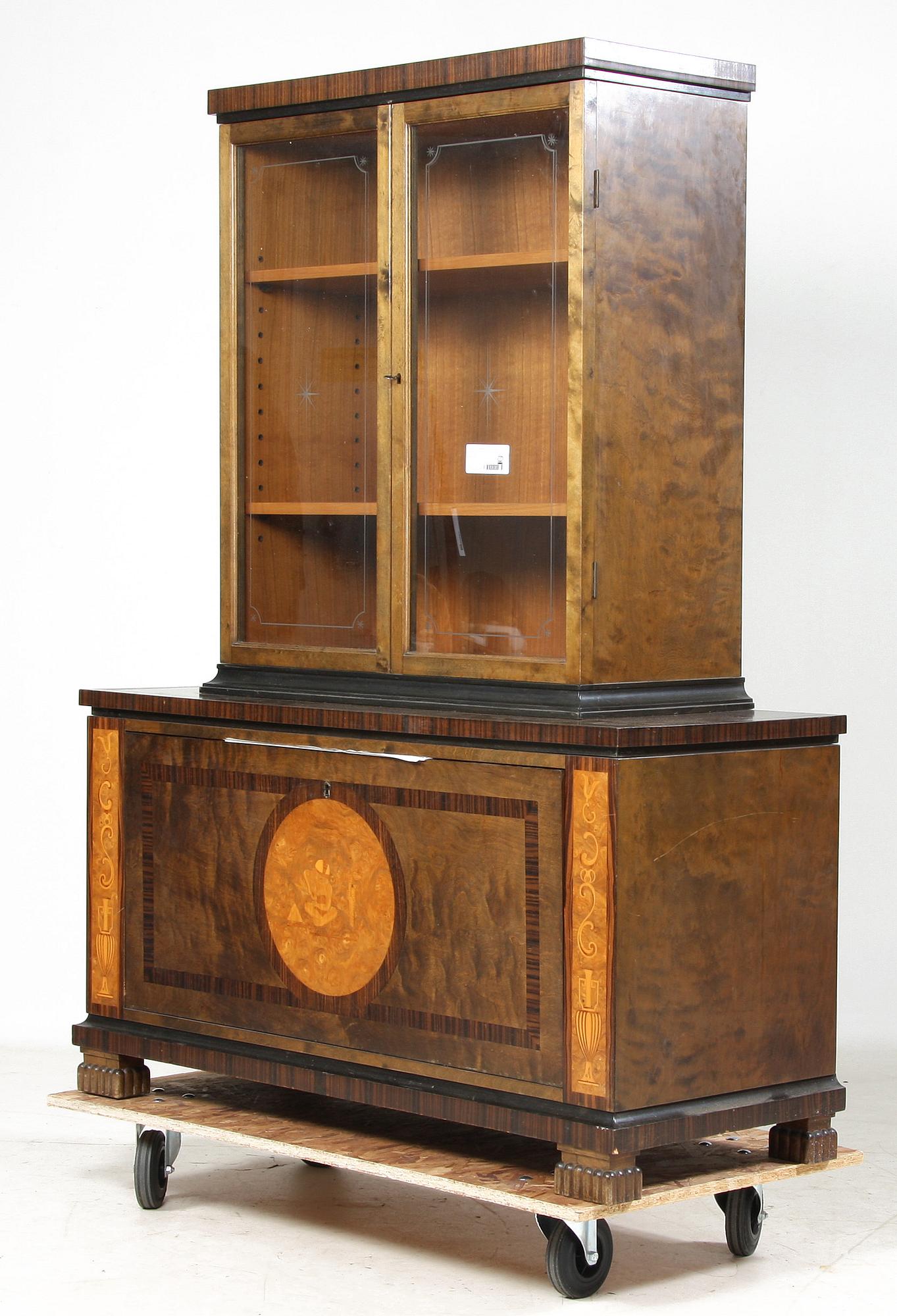 VITRINSKÅP, art deco, Georg Johansson, Göteborg, 1934, brickmärkt.