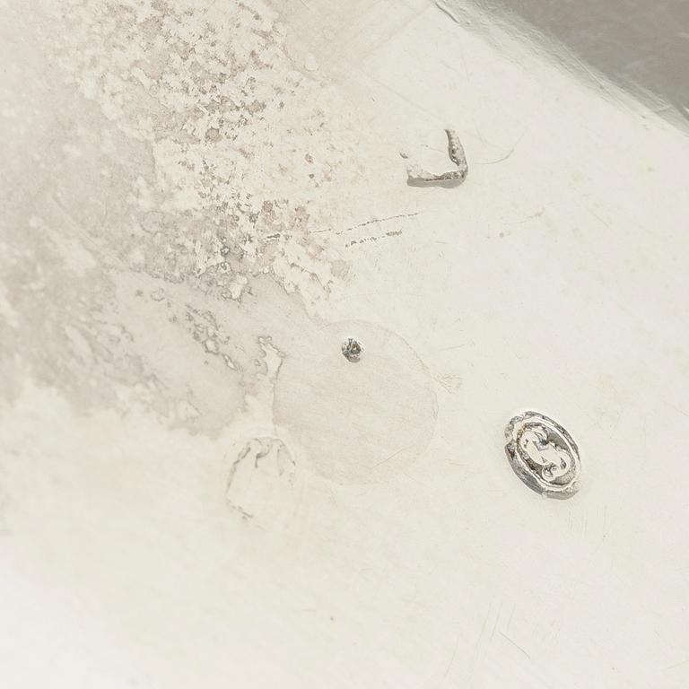 A Danish silver sugar bowl and cream jug.