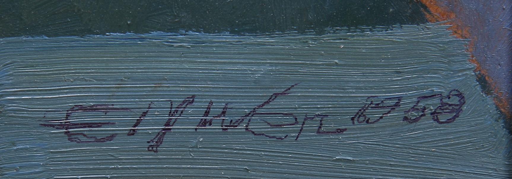 ERIK ELFVEN, olja på pannå. Sign och dat.