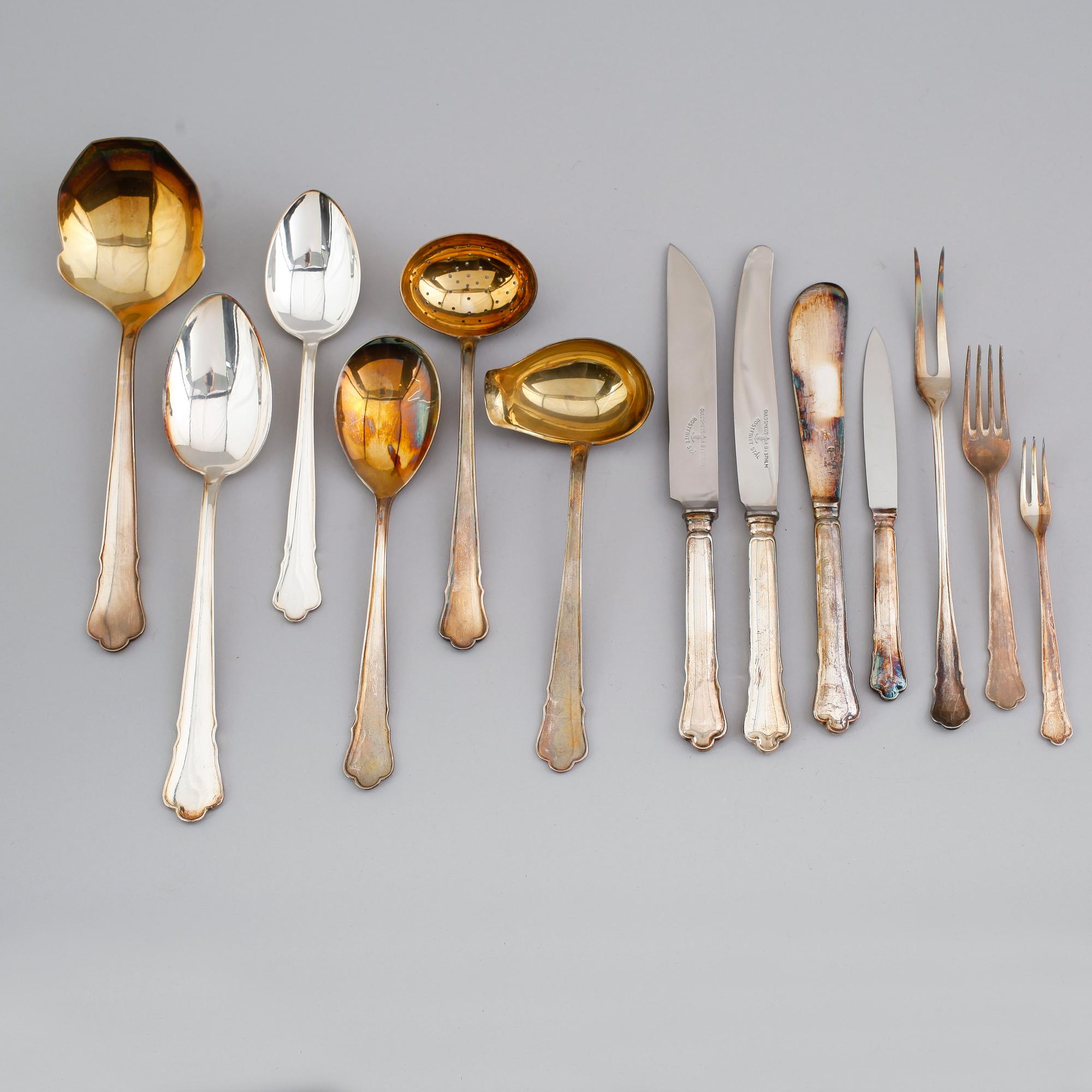 BESTICK, 79 delar snarlika, nysilver,"Chippendale", GAB, 1900-talets mitt.