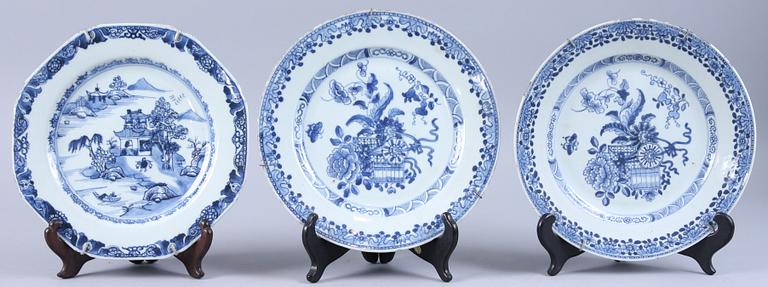 TALLRIKAR, 6 st, porslin, Kina, 1700/1800-tal.