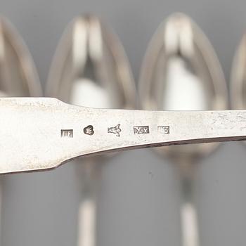 MATSKEDAR, 5 st, silver, Johan Festén (1855-1891), Jyväskylä. Vikt 263 g.