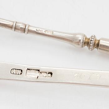 Soppslev, kaviarsked och gaffel, bl.a. Grachev, S:t Petersburg 1860 - tidigt 1900-tal.