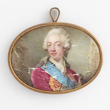Johan Georg Henrichsen, miniature portrait of Gustav III of Sweden.