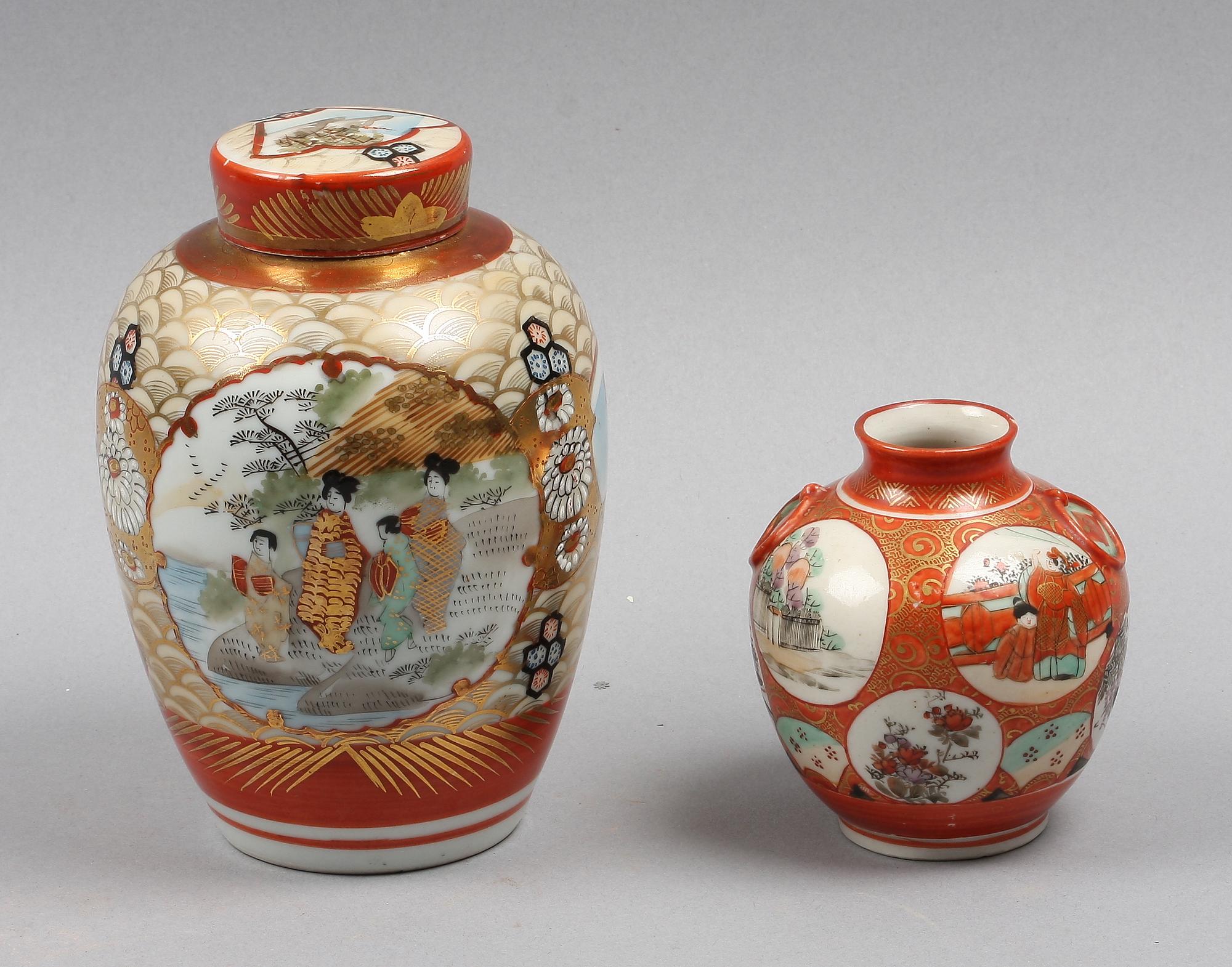 VAS SAMT TEDOSA/BOJAN, porslin, Japan, tidigt 1900-tal.