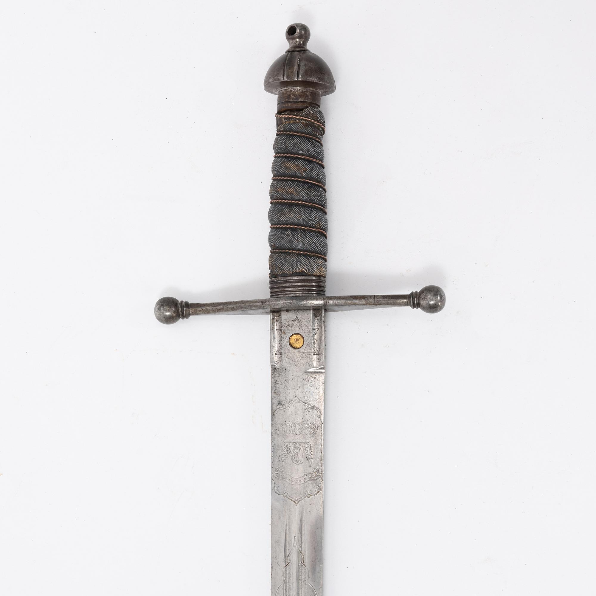 A Scottish infantry officer's sword with cross hilt and field scabbard, by Henry Wilkinson, London.