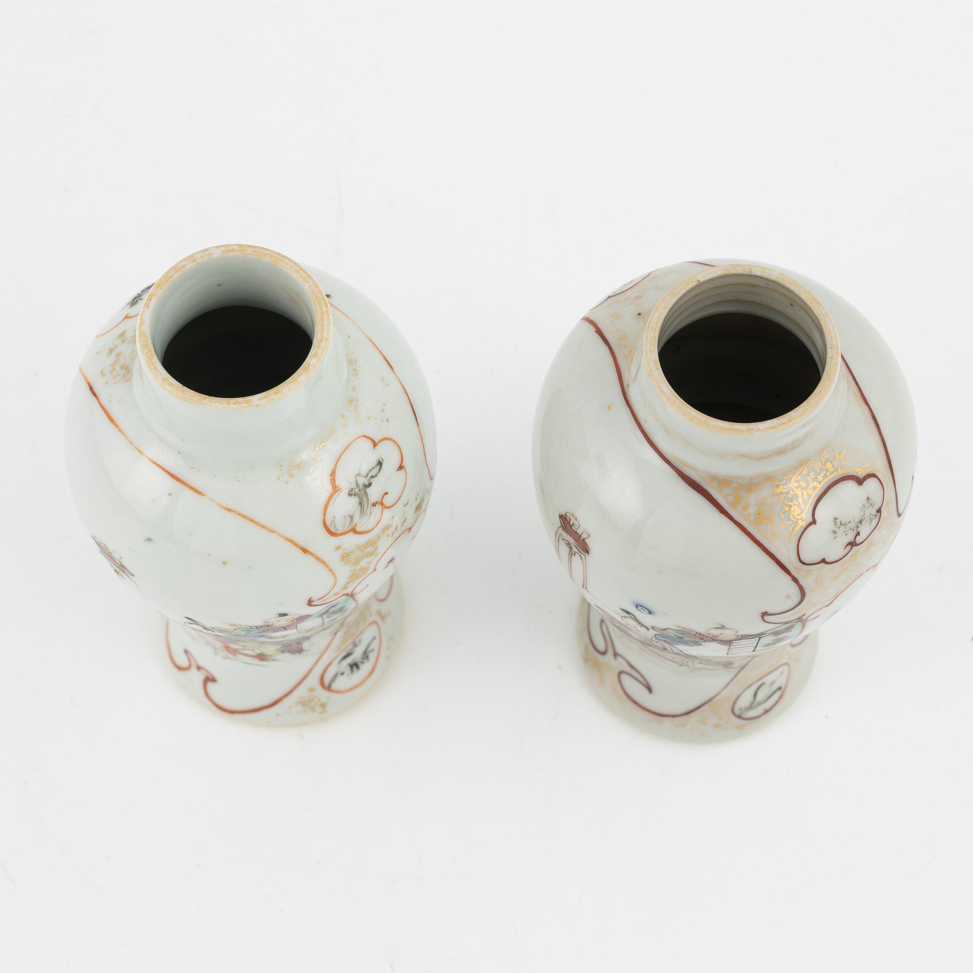 Tedosor, ett par, porslin, Kina, 1700-tal.