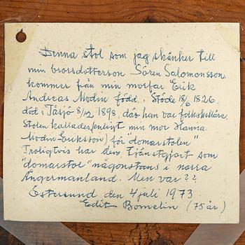 A Swedish baroque 'judge's' chair, circa 1700 / early 18th century.