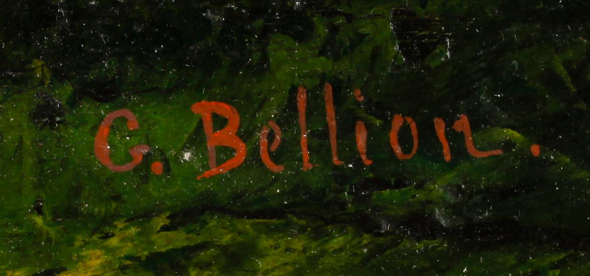 OKÄND KONSTNÄR, olja på duk, sekelskiftet 1900, sign G Bellion.