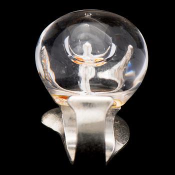 A BJÖRN WECKSTRÖM RING, "Man in cosmos", silver, acrylic. Lapponia 1973.