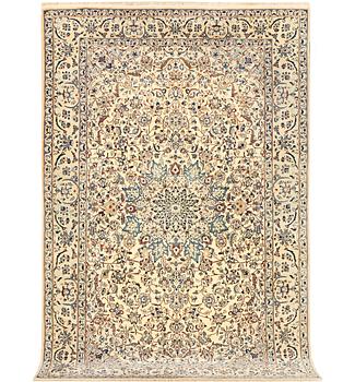 A part silk Nain carpet, 6 LA, a. 258 x 160 cm.