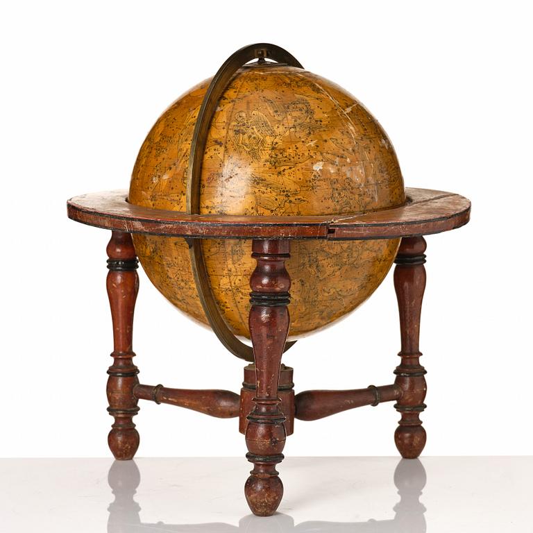 A celestial globe for table by Newton & son London 1860.