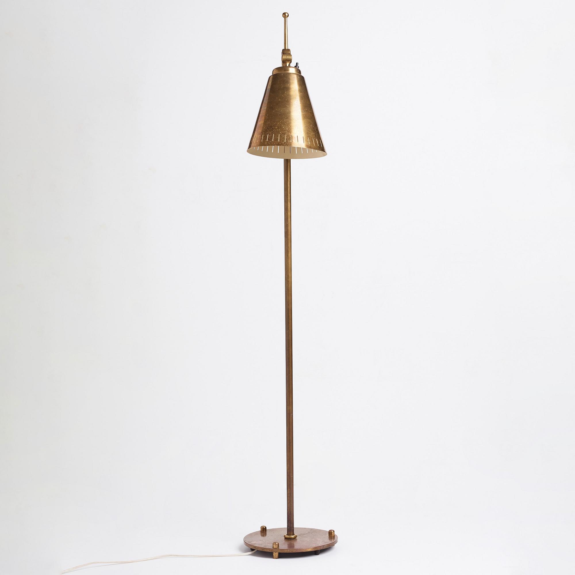 Boréns Lampfabrik, a brass floor light, Sweden 1940-50's.