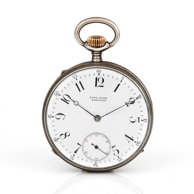 FICKUR, silver, Karl Olson, Karlstad, 1905. Tot vikt ca 89 gram.