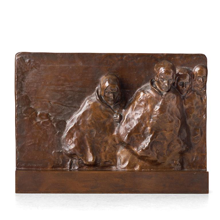 Ruth Milles, RUTH MILLES, sculpture/plaque, bronze. Signed, foundry mark and dated.