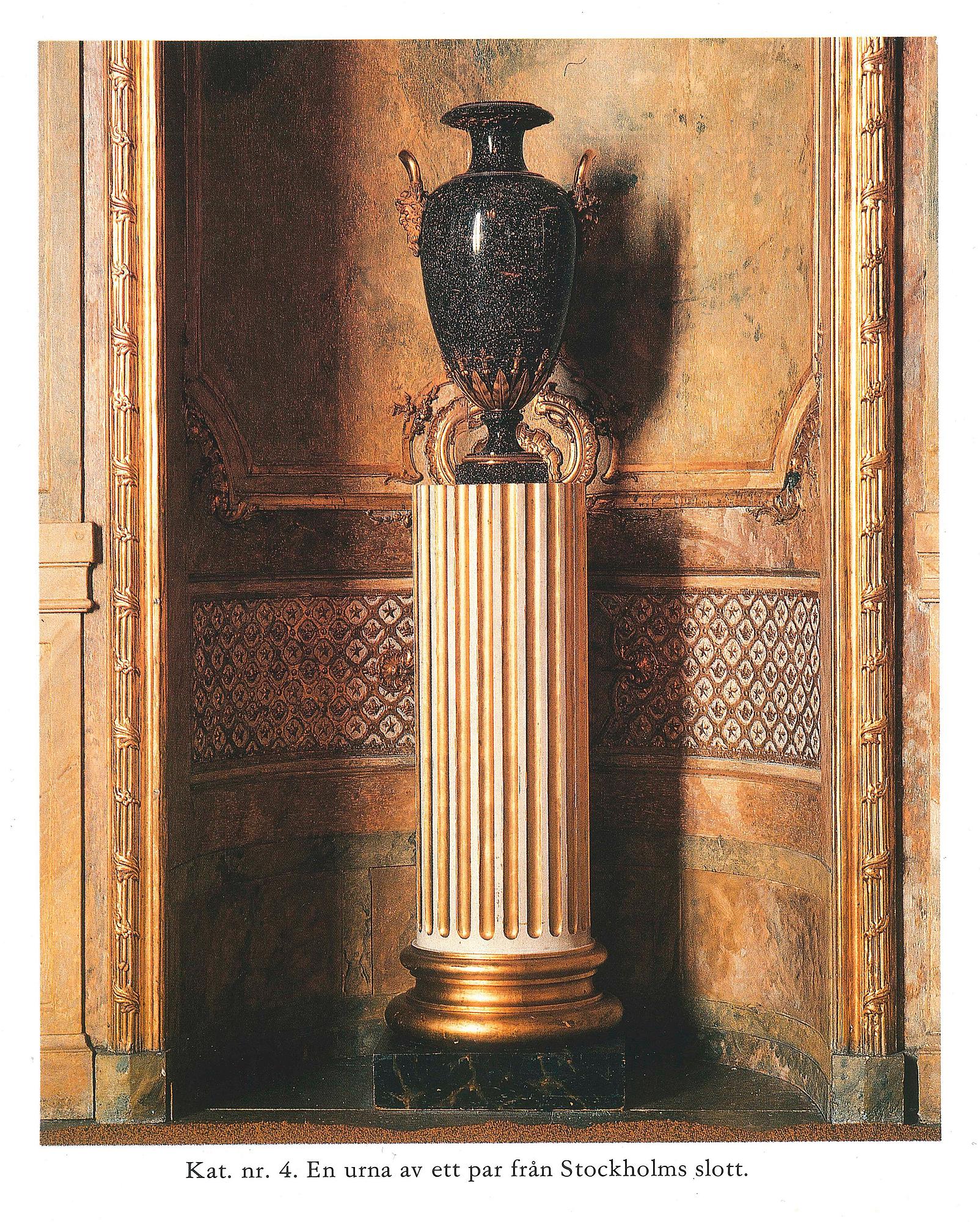 A late Gustavian circa 1800 porphyry and ormolu Vase by Court bronze chaser and gilder F.L. Rung (1758-1837) not signed.