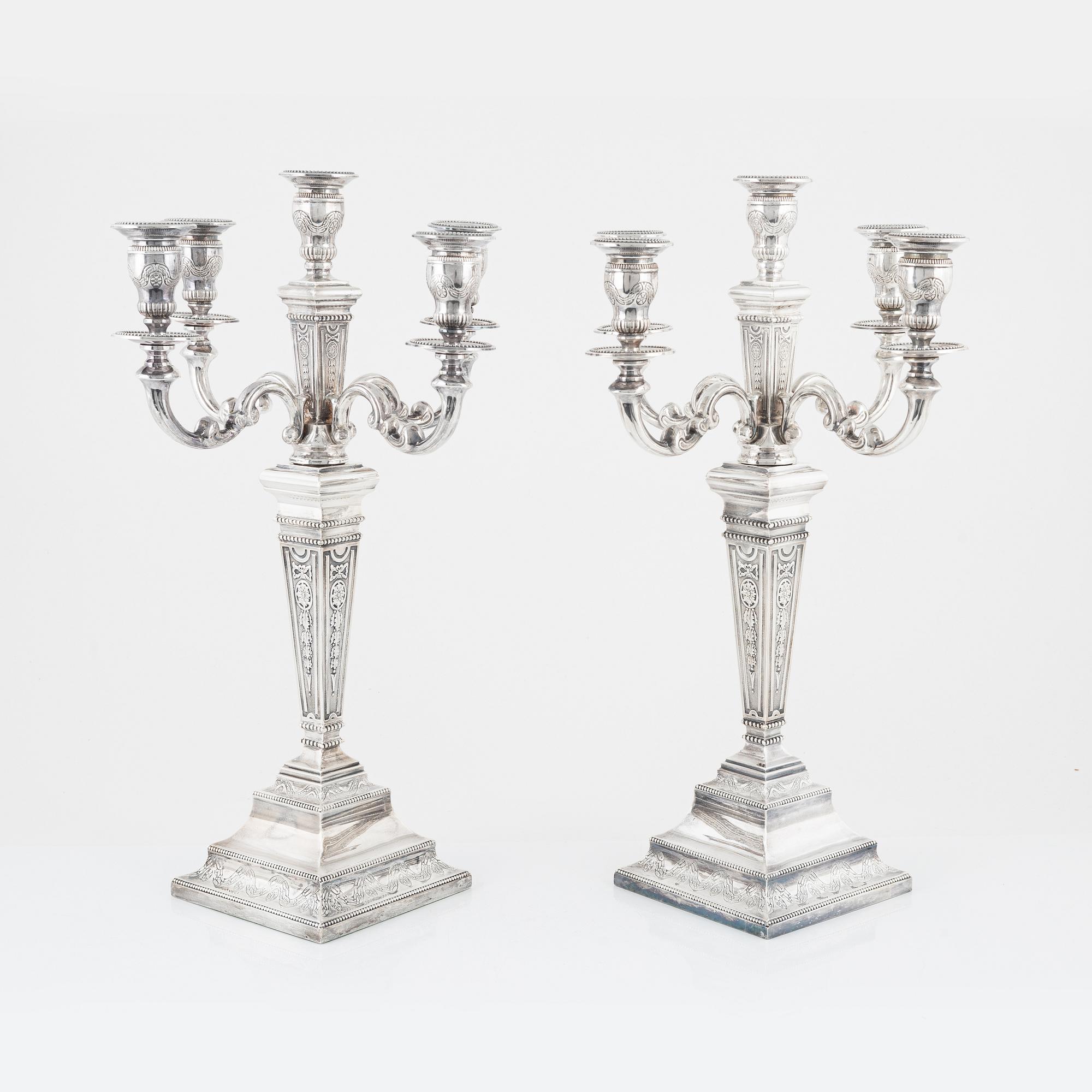 Kandelabrar, ett par, sterling silver, Polar Art, Stockholm (verksam 1980-2009).