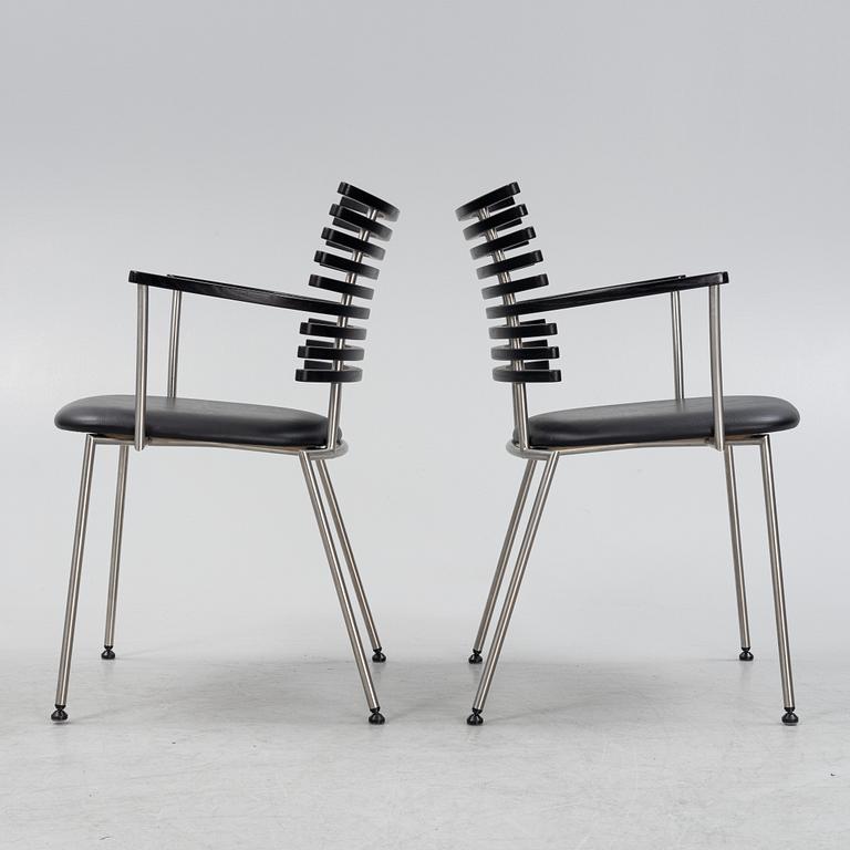 A set of eight leather upholstered 'Tiger GM 4106' armchairs from Naver Collection.
