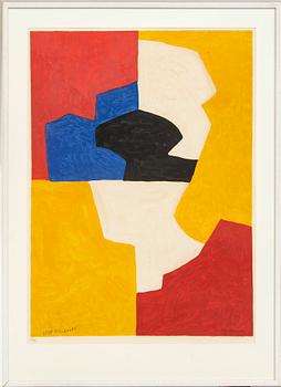 Serge Poliakoff, after, lithograph in colours, signed Serge Poliakoff in the print and numbered 77/90 with pencil.