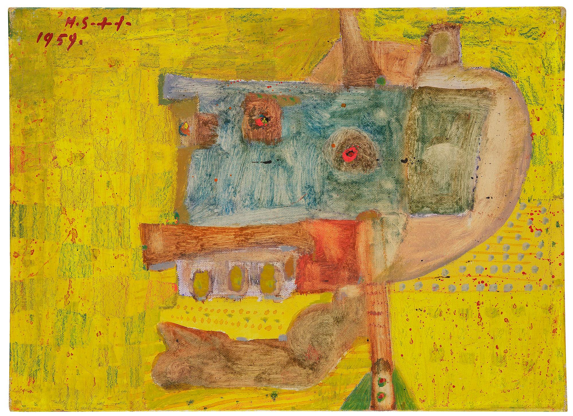 Henri Sert, Huvud i profil, gul fond.