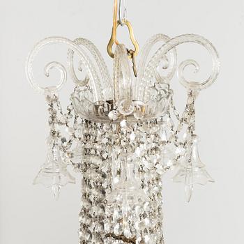 A cut-glass chandelier, first part 20th century.