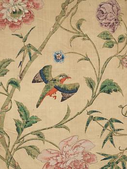 A set of four Chinese wall paper panels, Qing dynasty, 18th Century.