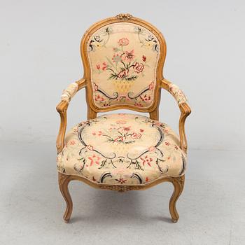 A mid 18th century rococo armchair.