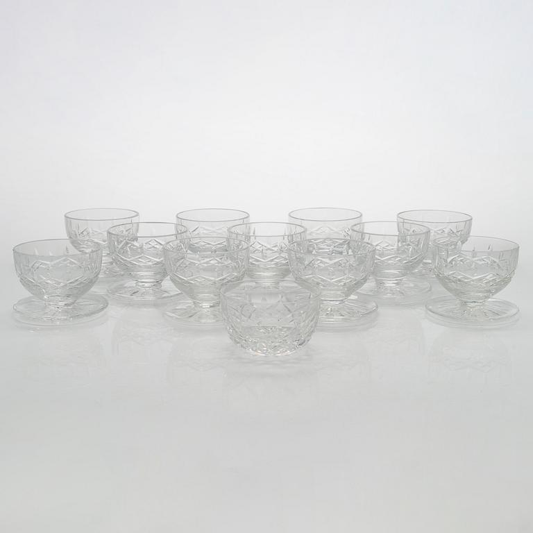 Jälkiruokamaljoja, 12 kpl, kristallia, Waterford 1900-luvun loppu.