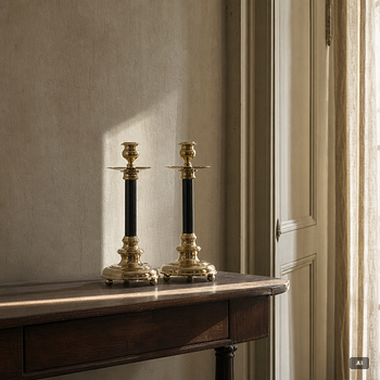 A pair of candlesticks, No 62, Skultuna Factory.
