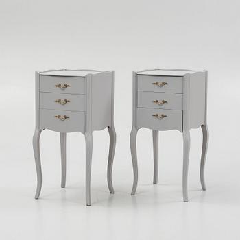 Bedside tables, a pair, Rococo style, mid-20th century.