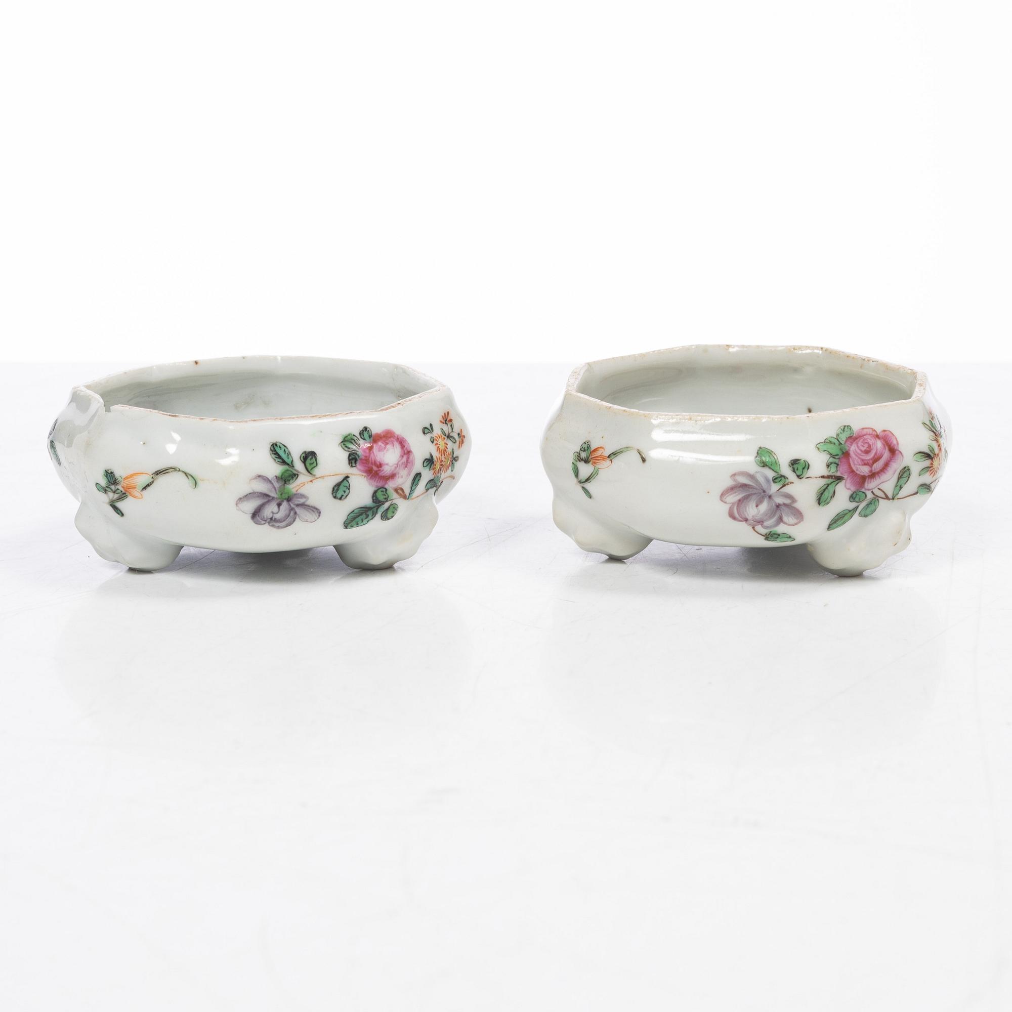 Parti Famille Rose-porslin, 5 delar, kina, Qianlong (1736-95).