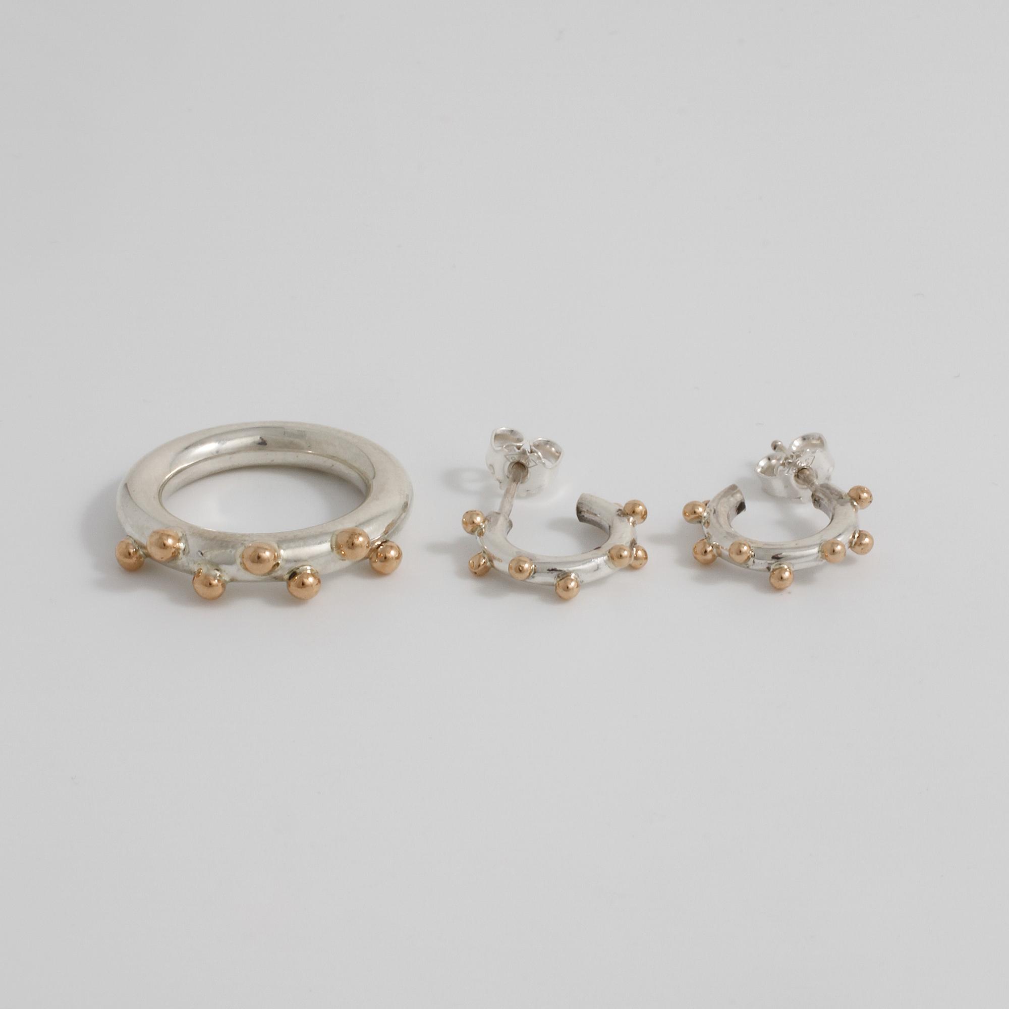 MICHAEL PERSSON CARLING, MPC jewellery, Göteborg, 2004 & 2008, ring samt örhängen.