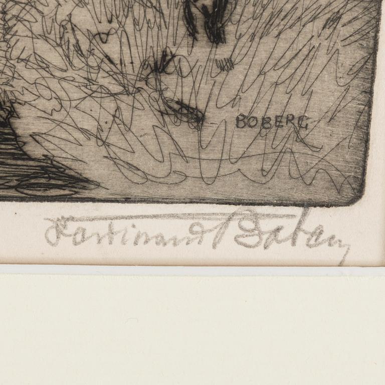 FERDINAND BOBERG, etching, signed.