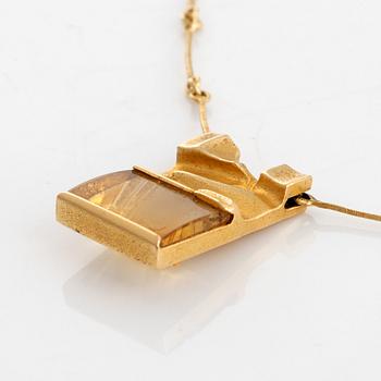 Björn Weckström, collier "Luxa", 18K guld och citrin. Lapponia 1982.